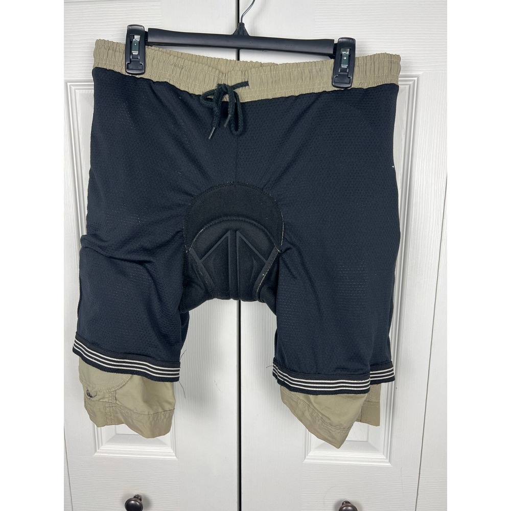Giant Cycling Shorts XL Padded Nylon Cargo Bike MTB Tan Baggy 32-38